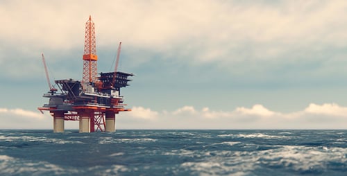 Oil Station In The Ocean