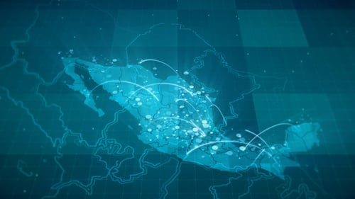 Globalization Mexico Map Animation 4K