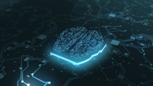 Connexion réseau d'intelligence artificielle du cerveau numérique 03