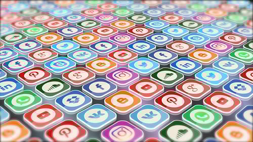 Animated Grid of Modern Social Media Icons Background Loop