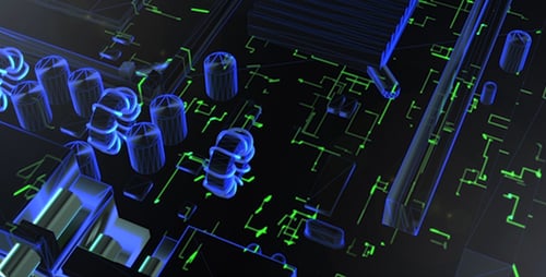 Futuristic Glowing Circuit Board Animation