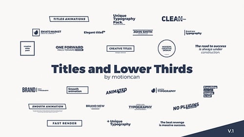 Clean Animated Typography Titles and Lower Thirds Pack