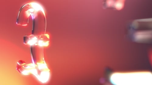 Rotating 3D Glass Pound Symbol Animation