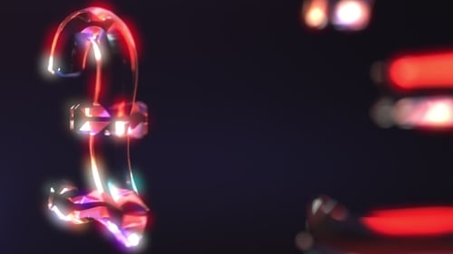 Animated Rotating 3D Glass Pound Symbol with Glowing Reflections