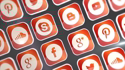 Animated Social Media Icons Grid Background