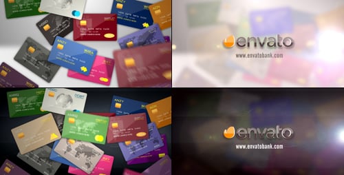 Modern Financial Cards Logo Reveal Intro Animation