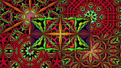 Dynamic Neon Geometric Kaleidoscope Visual Background