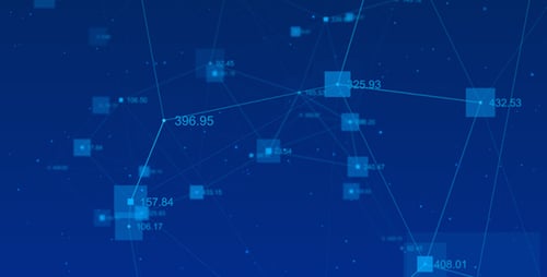 Digital Network Connection with Flowing Data Animation