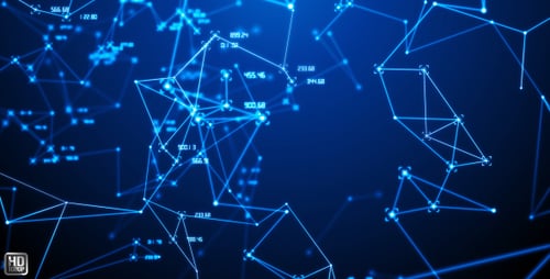 Futuristic Blue Digital Data Network Background