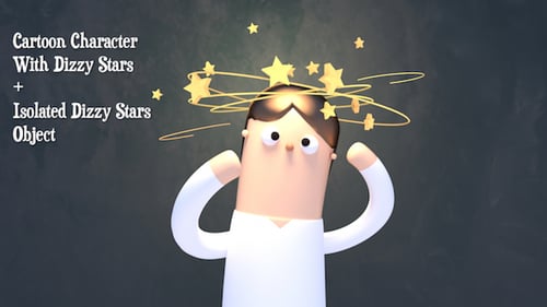 Animated Looping Dizzy Stars Cartoon Effect