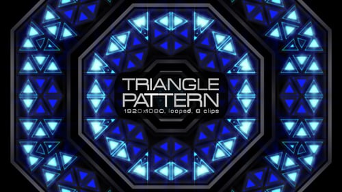 Animated Blue Glowing Neon Triangle Pattern Loop Background