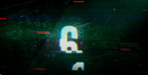 Digital Glitch Countdown with Grunge Overlay