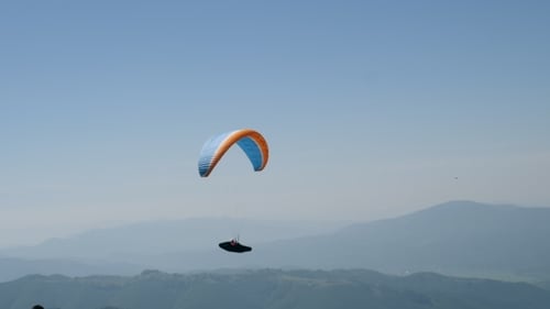 Beautiful Landscape with Paraglide