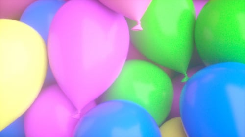 Colorful 3D Balloons Celebration Background Animation