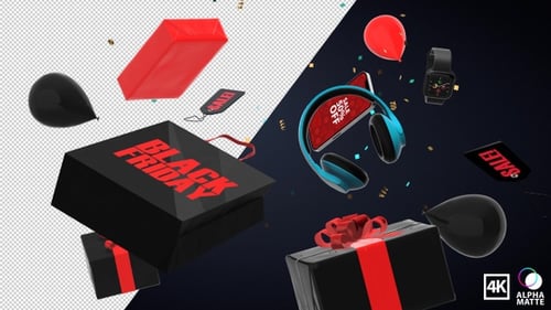 Black Friday Sale: Animated 3D Shopping Products