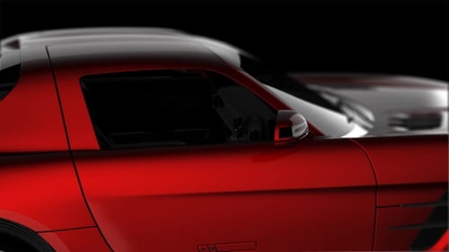 Rotating Modern Red Sports Car 3D Animation