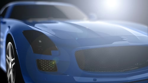 Sleek Blue Sports Car 3D Animation Reveal