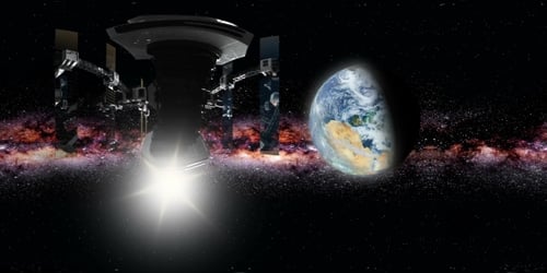 International Space Station Orbiting Earth in Virtual Reality