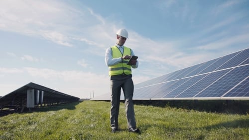 Engineer and Solar Panels.
