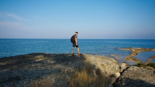 Freelancer Photographer Shoots Beautiful Sunset on the Mediterranean Coast