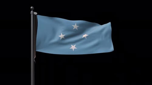 Federated States of Micronesia Flag Waving on Pole