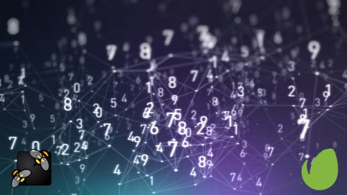 Animated Digital Network Background with Flowing Numbers