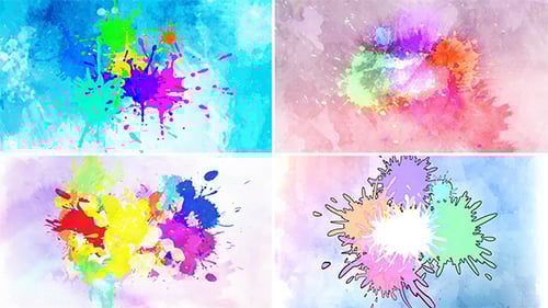 Vibrant Watercolor Paint Splatter Transition Reveal