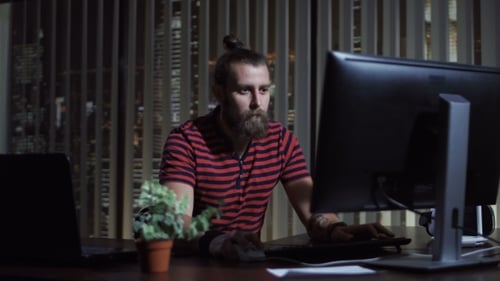 Handsome Man Working in Office