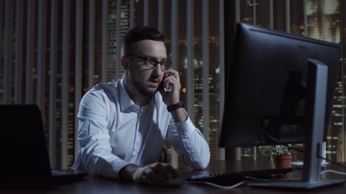 Office Worker Talking Phone