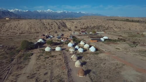 Yurts In Traditional Kyrgyz Style, Issyk Kul Lake