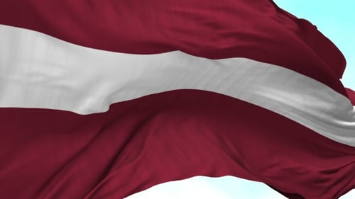 Realistic Waving Flag of Latvia