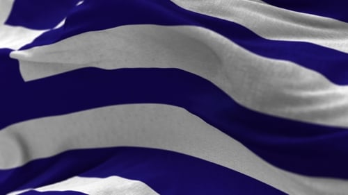 Greece Flag Waving Seamless Loop Animation