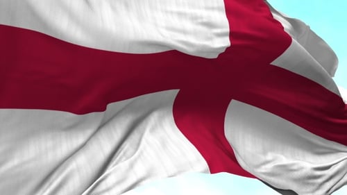 Waving England Flag Realistic 3D Animation