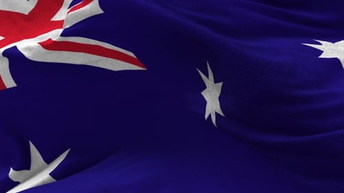Waving Australian Flag in Realistic Style Video