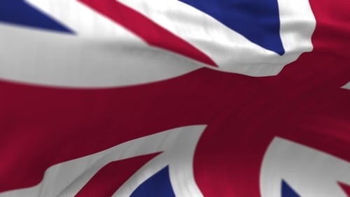 Waving Union Jack Flag Seamless Loop Background