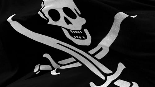Realistic Waving Pirate Flag Jolly Roger Animation