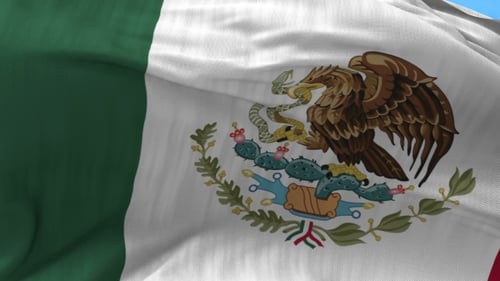 Bandeira do México ao Vento