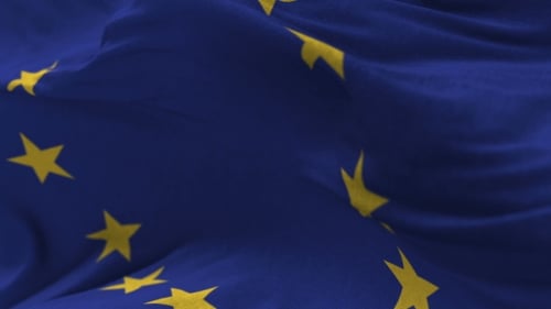 Realistic Waving European Union Flag Loopable Animation