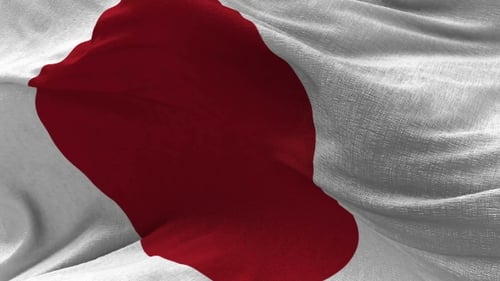 Realistic Waving Japan Flag Animation