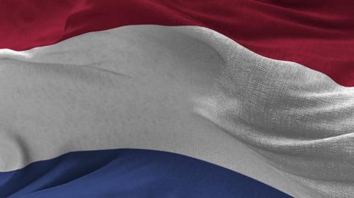 Realistic Netherlands Flag Waving Seamless Loop