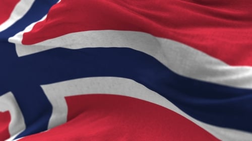Realistic Waving Norwegian Flag Loop