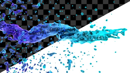 Dynamic Blue and Purple Liquid Splash Transition
