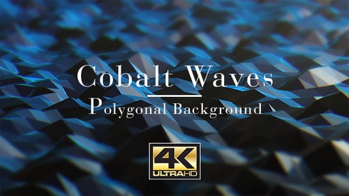 Abstract Geometric Blue Low Poly Wave Background Loop