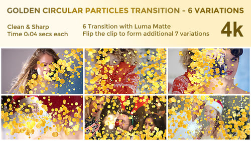 Golden Circular Particles Transition – 6 Variations