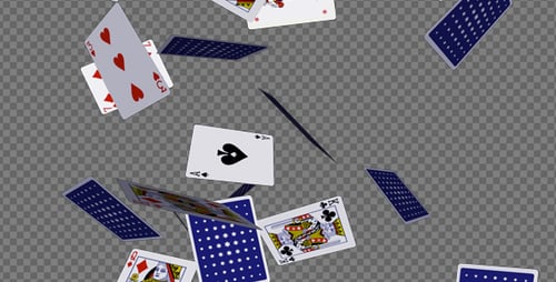 Poker Cards - Flying Around - Vertical Loop