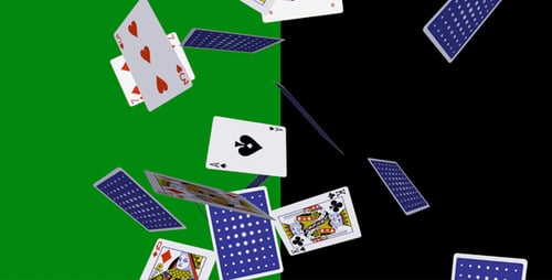Poker Cards - Flying Around - Vertical Loop - 4K