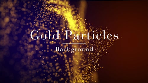 Dynamic Golden Particle Flowing Wave Abstract Background