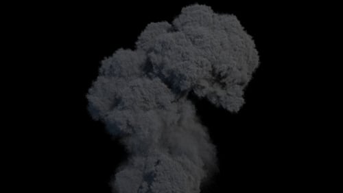 Natural Rising Smoke Plume Cinematic Animation