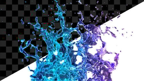 Dynamic Iridescent Liquid Fluid Splash Reveal Transition