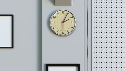Office Clock Measuring Off One Hour